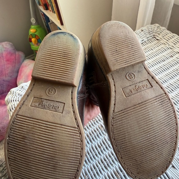 Kids size 8 Brown Leather Cowboy Boots - Picture 2 of 5